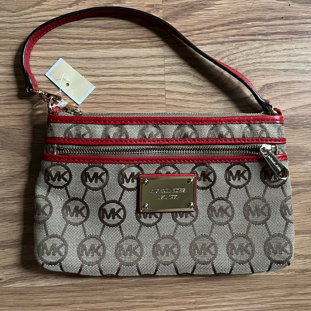 Michael Kors Tan and Red purse - Picture 6 of 10